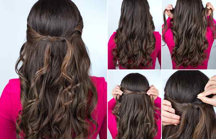  Simple Back Knot school girls hairstyle
